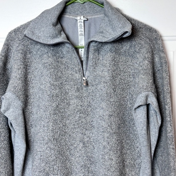 Lululemon Stand Out Sherpa 1/2 Zip Heathered Gray. Size 6 EUC - Picture 2 of 8